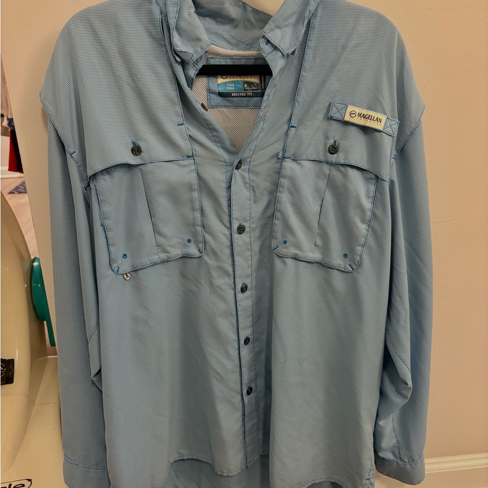 Magellan Outdoors Light Blue Fishing Shirt